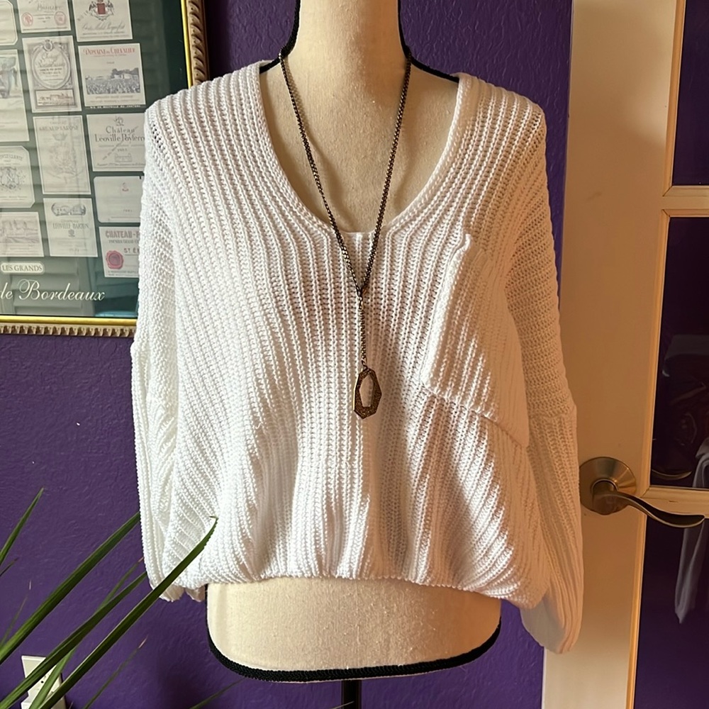Miracle Top Crop Sweater M/L White